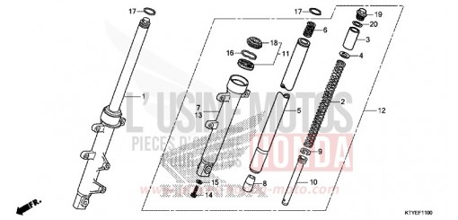 FOURCHETTE AVANT CBR125RTF de 2015